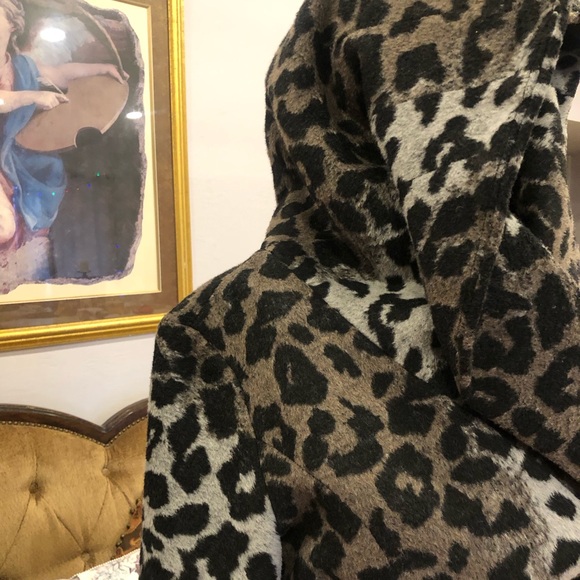 Tahari Marla Leopard wool wrap coat XS - Picture 14 of 15